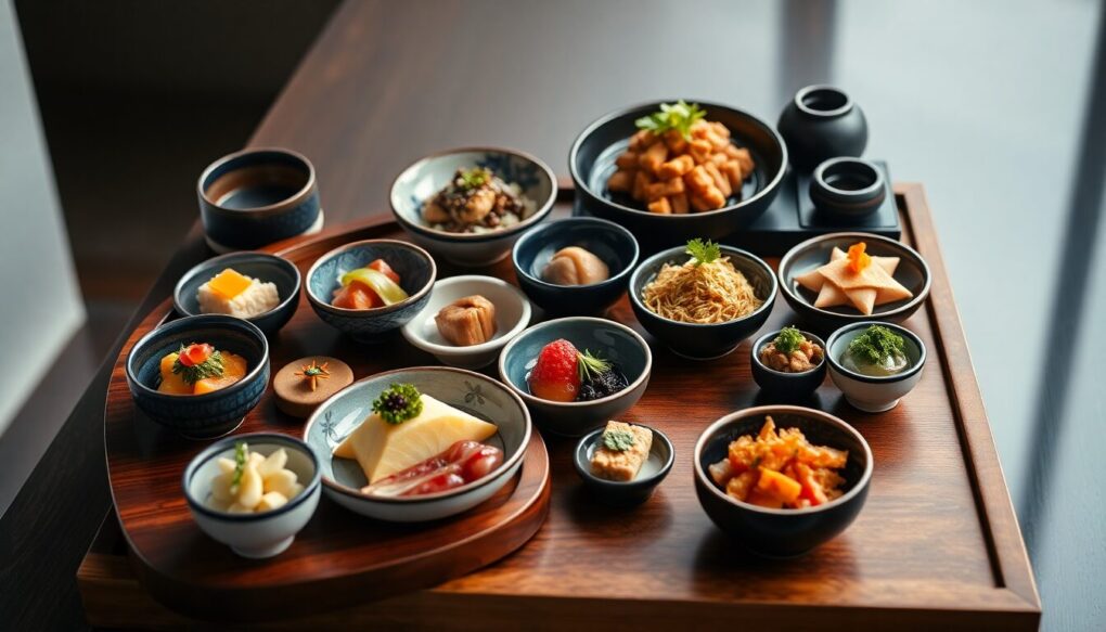 懐石料理の美しい盛り付けを楽しむ